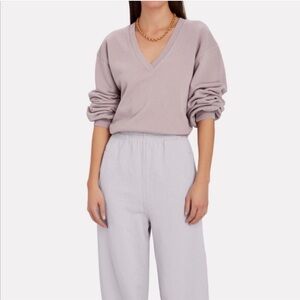 Agolde v neck balloon sleeve long sleeve sweatshirt.